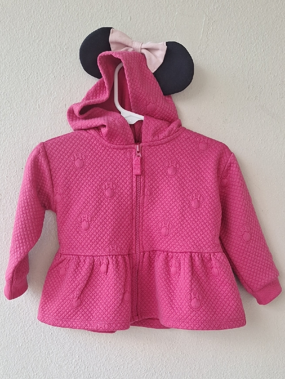 Disney Baby Bean Minnie Mouse Pink Hoodie Jacket Babys Girl Size 9 Months